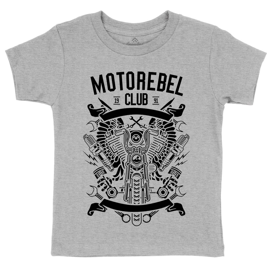 Motorebel Club Kids Crew Neck T-Shirt Motorcycles B585