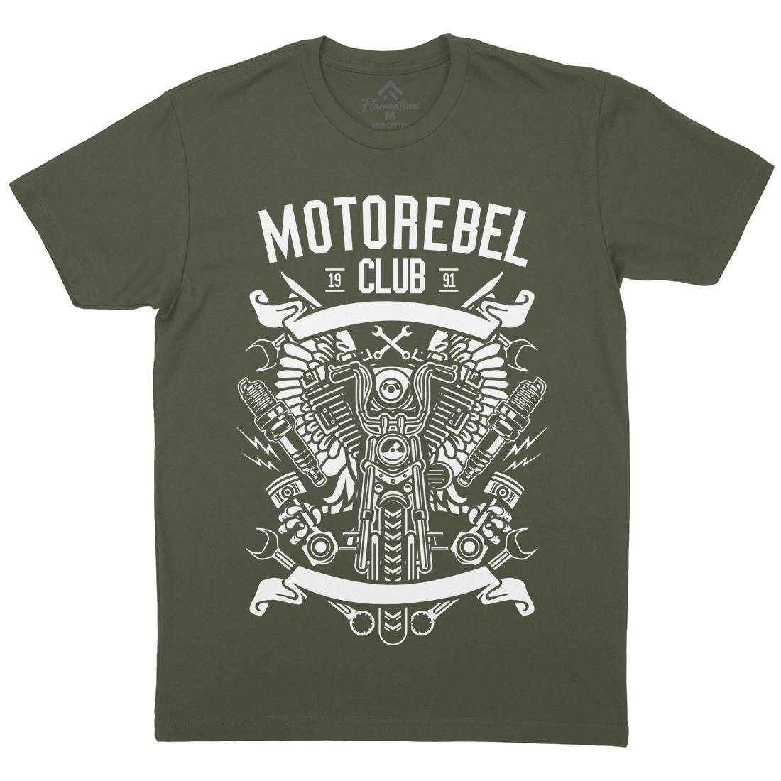 Motorebel Club Mens Crew Neck T-Shirt Motorcycles B585