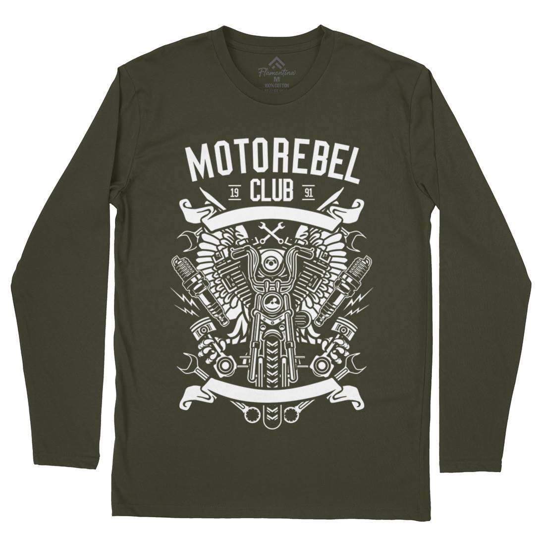 Motorebel Club Mens Long Sleeve T-Shirt Motorcycles B585