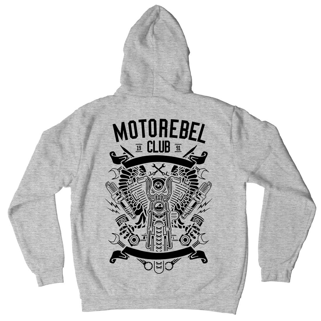 Motorebel Club Mens Hoodie With Pocket Motorcycles B585