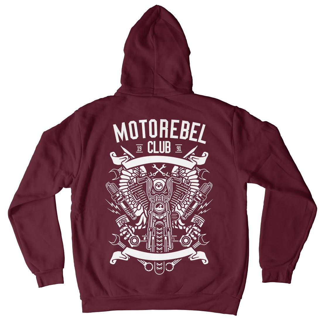 Motorebel Club Mens Hoodie With Pocket Motorcycles B585