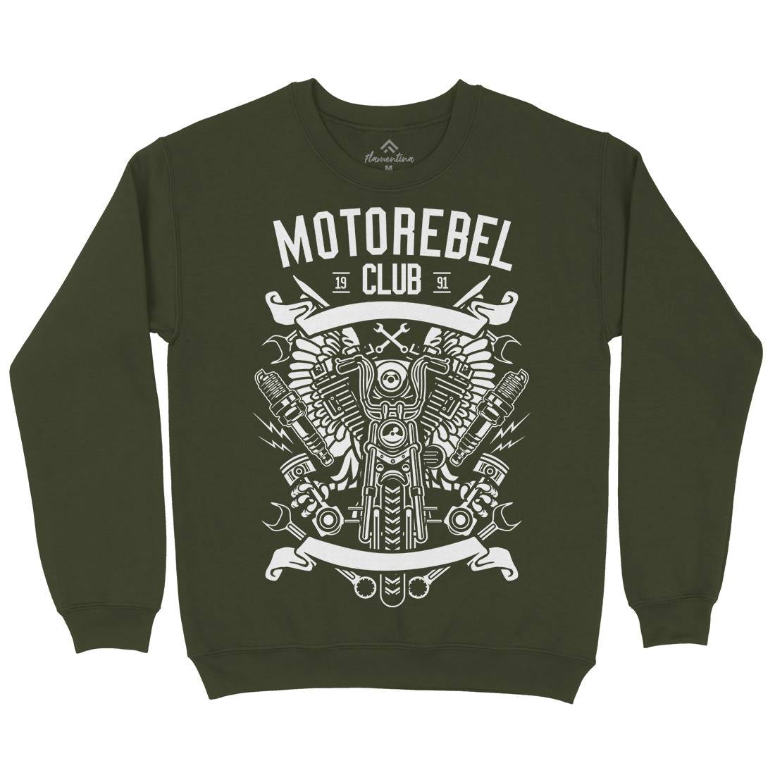 Motorebel Club Mens Crew Neck Sweatshirt Motorcycles B585