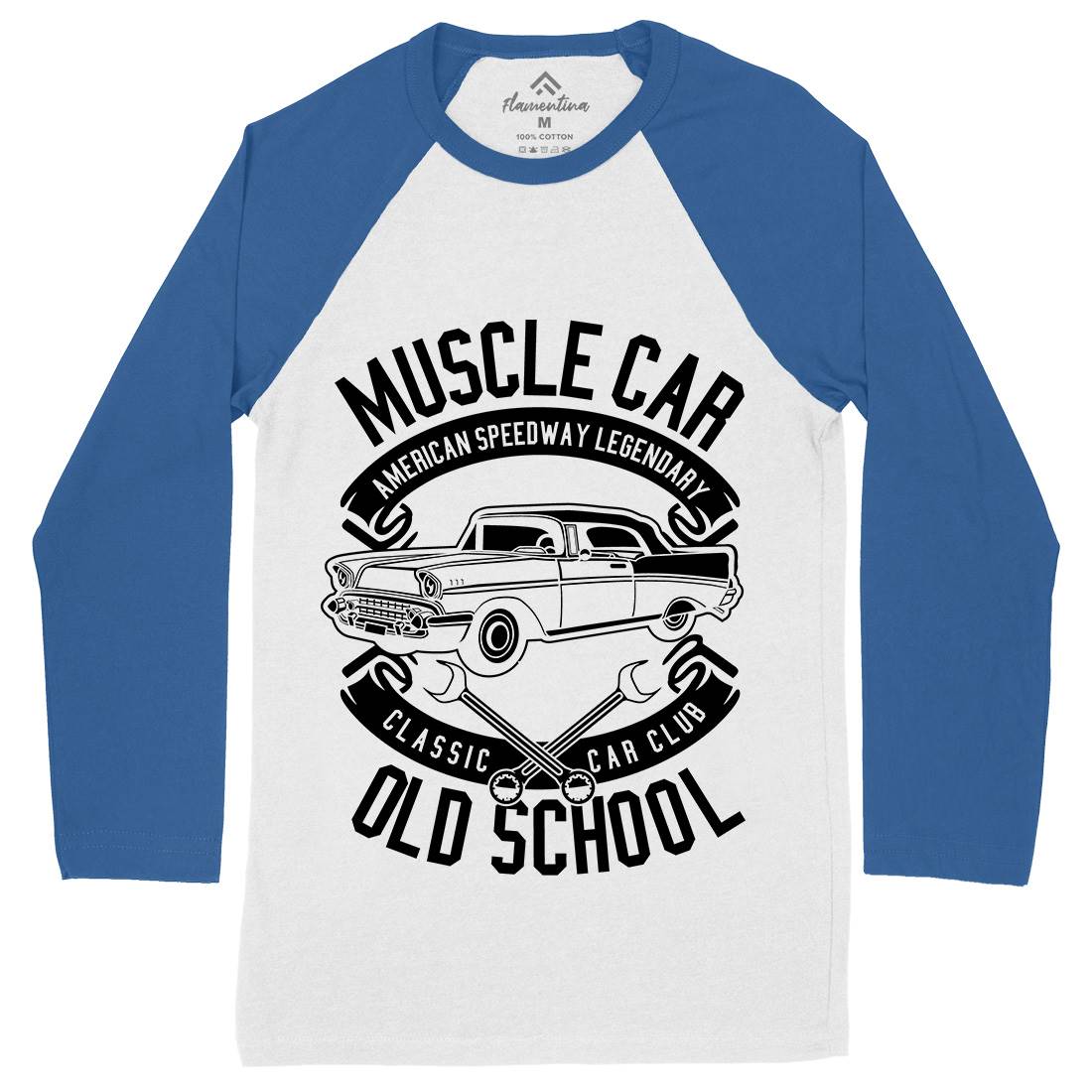 Muscle Car Mens Long Sleeve Baseball T-Shirt Cars B586