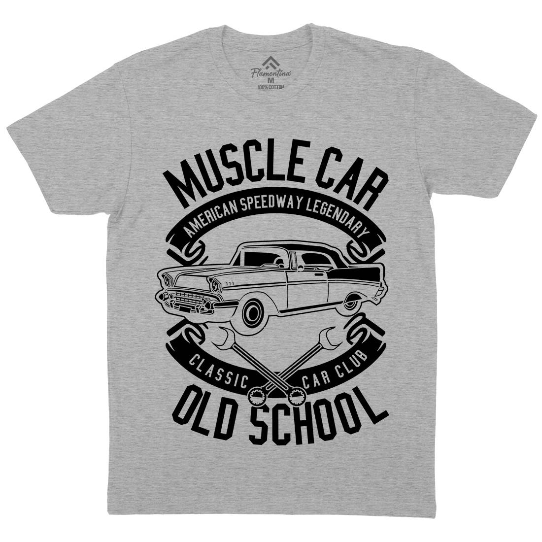 Muscle Car Mens Organic Crew Neck T-Shirt Cars B586