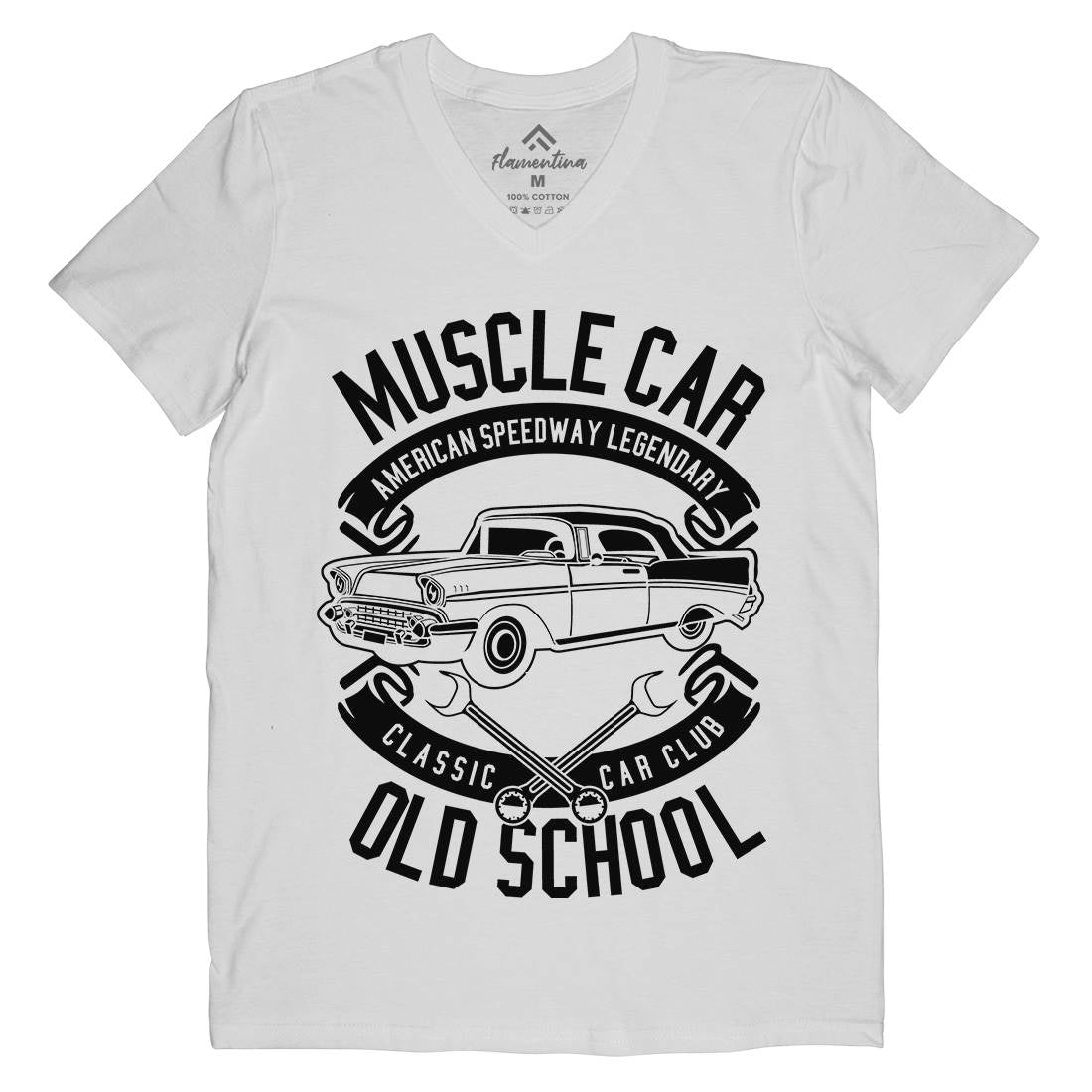Muscle Car Mens V-Neck T-Shirt Cars B586