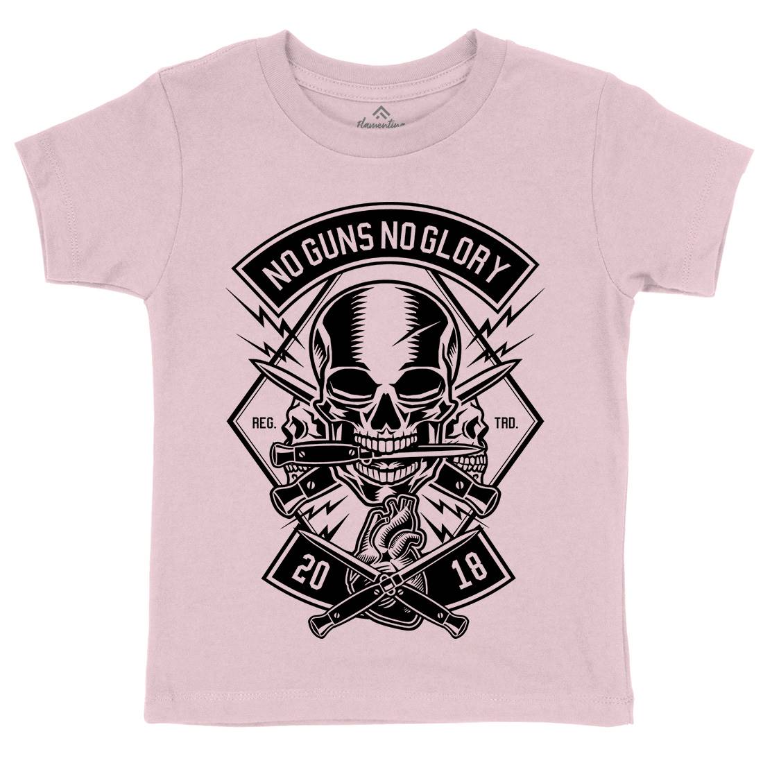 No Guns No Glory Kids Crew Neck T-Shirt Army B588