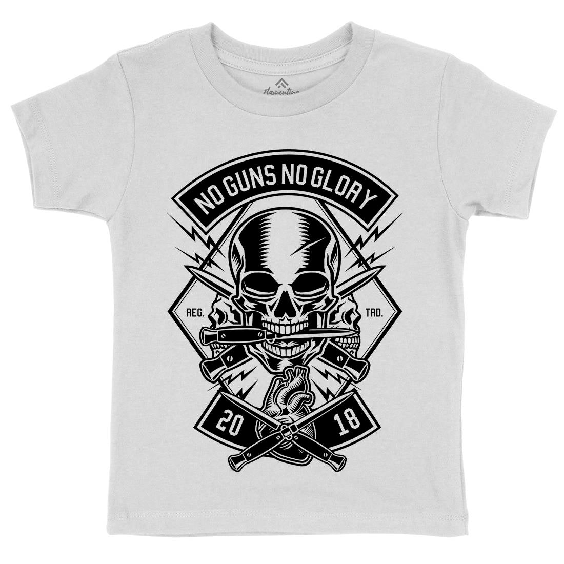 No Guns No Glory Kids Organic Crew Neck T-Shirt Army B588