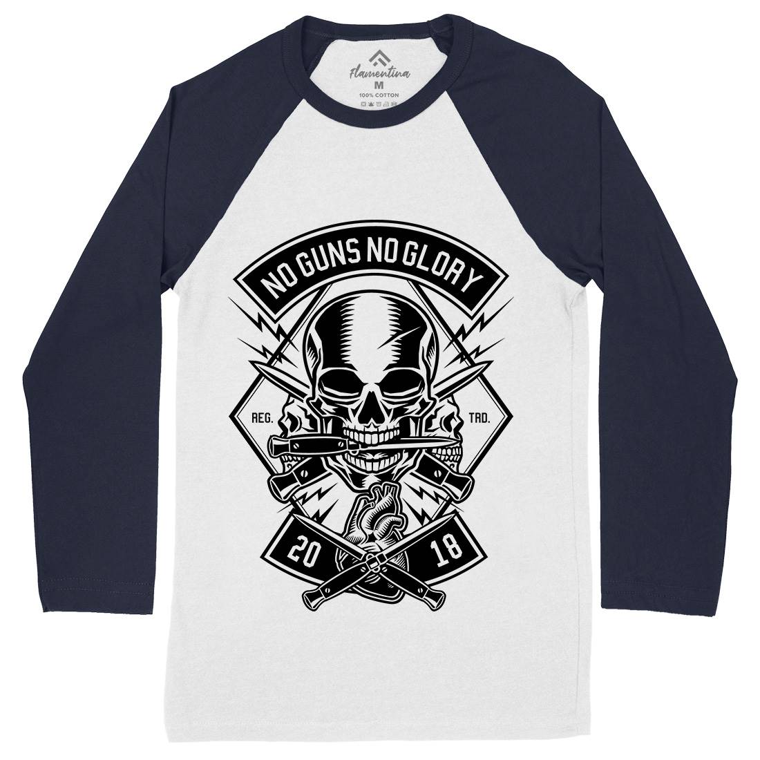 No Guns No Glory Mens Long Sleeve Baseball T-Shirt Army B588