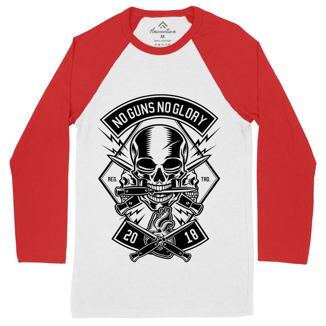 No Guns No Glory Mens Long Sleeve Baseball T-Shirt Army B588