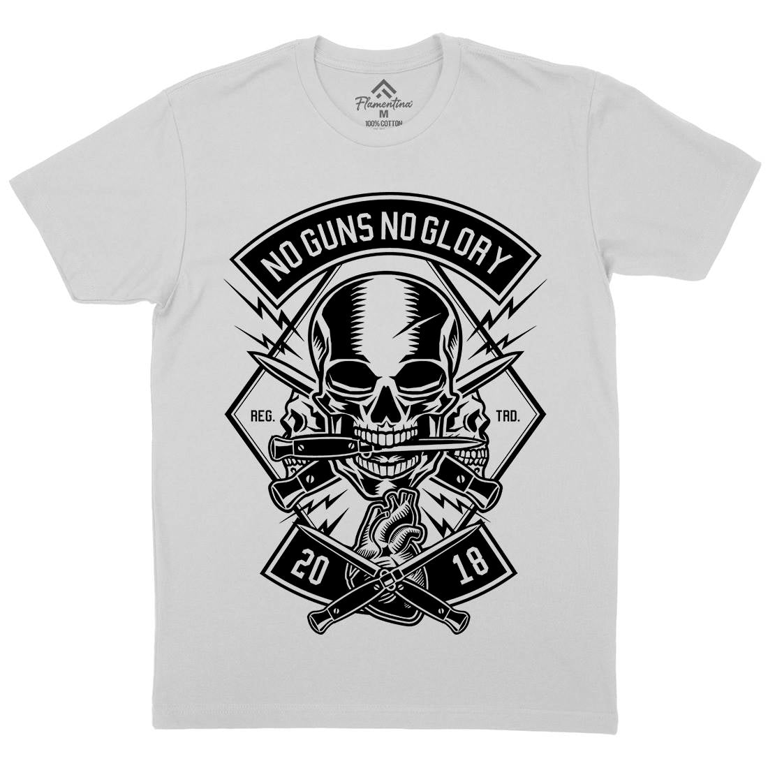 No Guns No Glory Mens Crew Neck T-Shirt Army B588