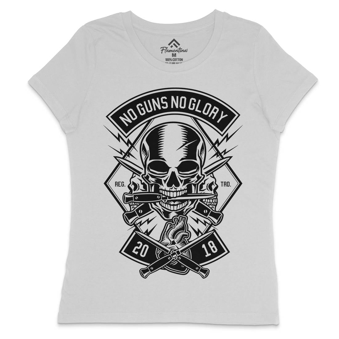 No Guns No Glory Womens Crew Neck T-Shirt Army B588