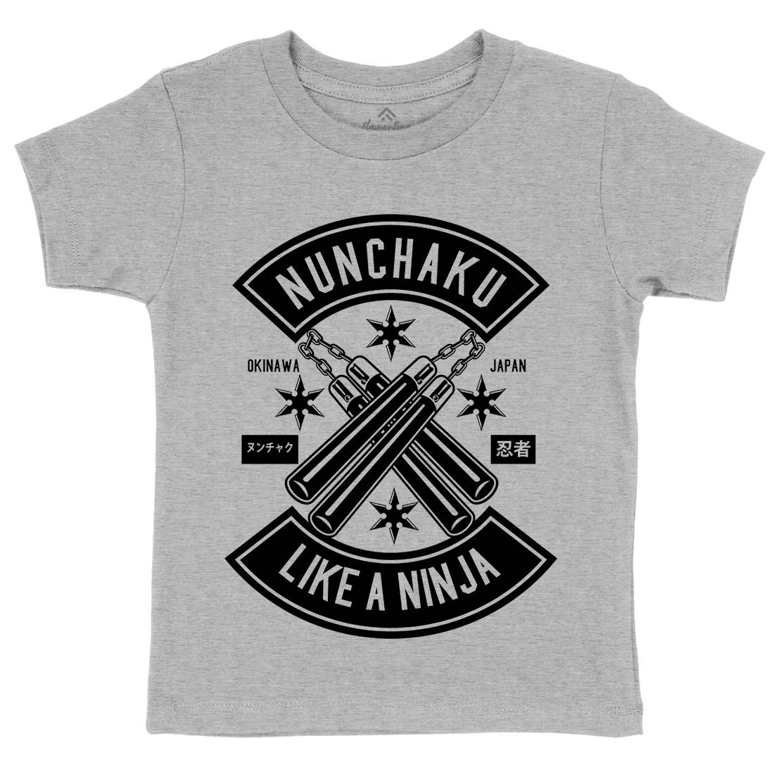 Nunchaku Kids Organic Crew Neck T-Shirt Sport B589
