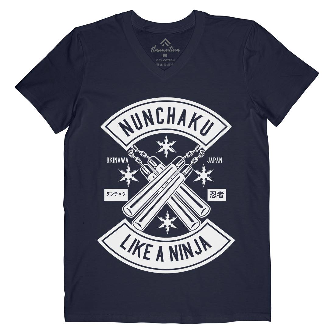 Nunchaku Mens Organic V-Neck T-Shirt Sport B589