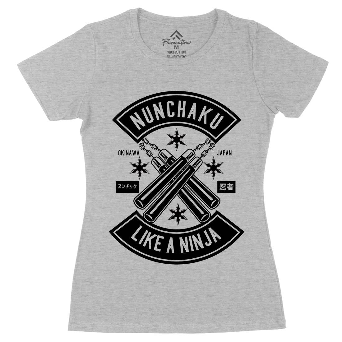 Nunchaku Womens Organic Crew Neck T-Shirt Sport B589