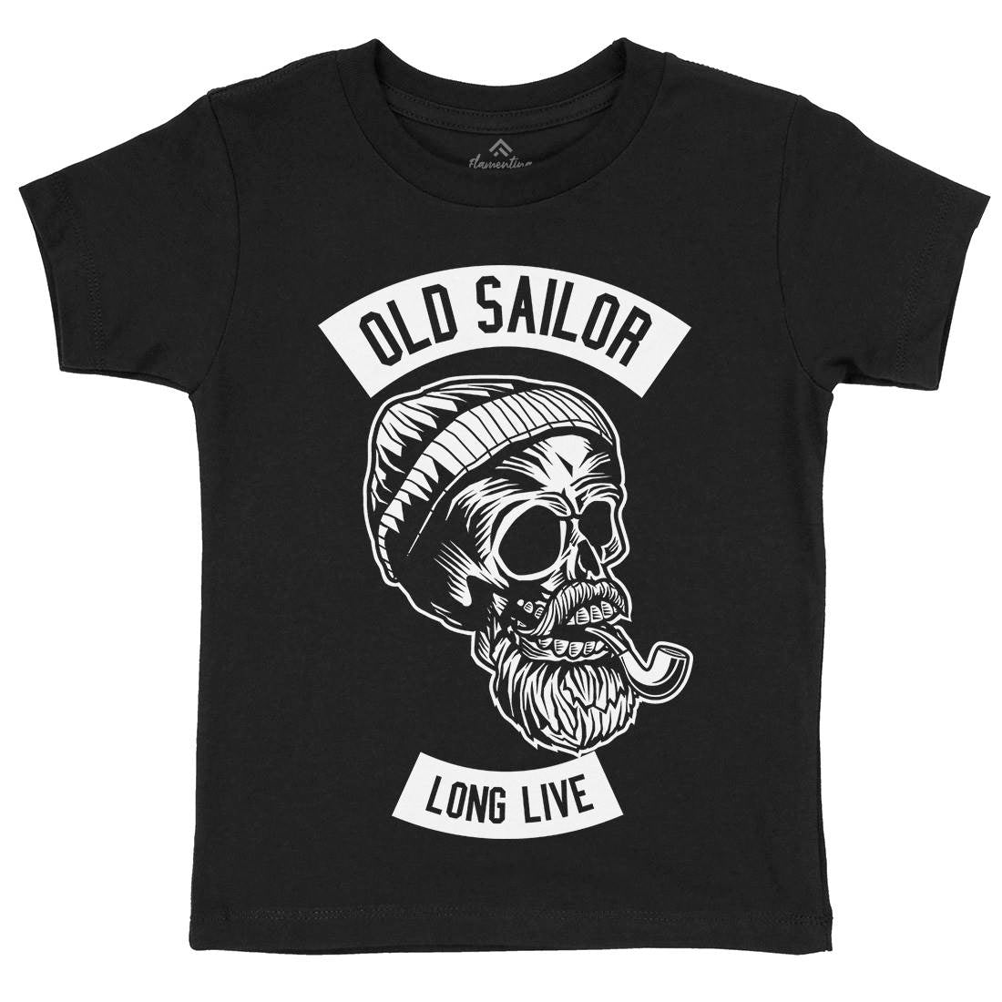 Old Sailor Kids Organic Crew Neck T-Shirt Navy B590