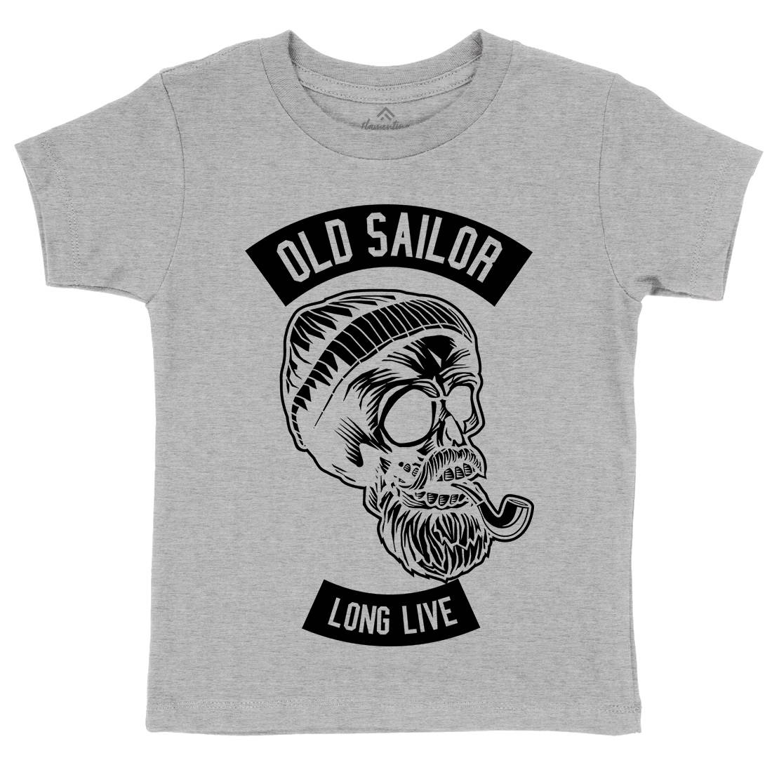 Old Sailor Kids Organic Crew Neck T-Shirt Navy B590