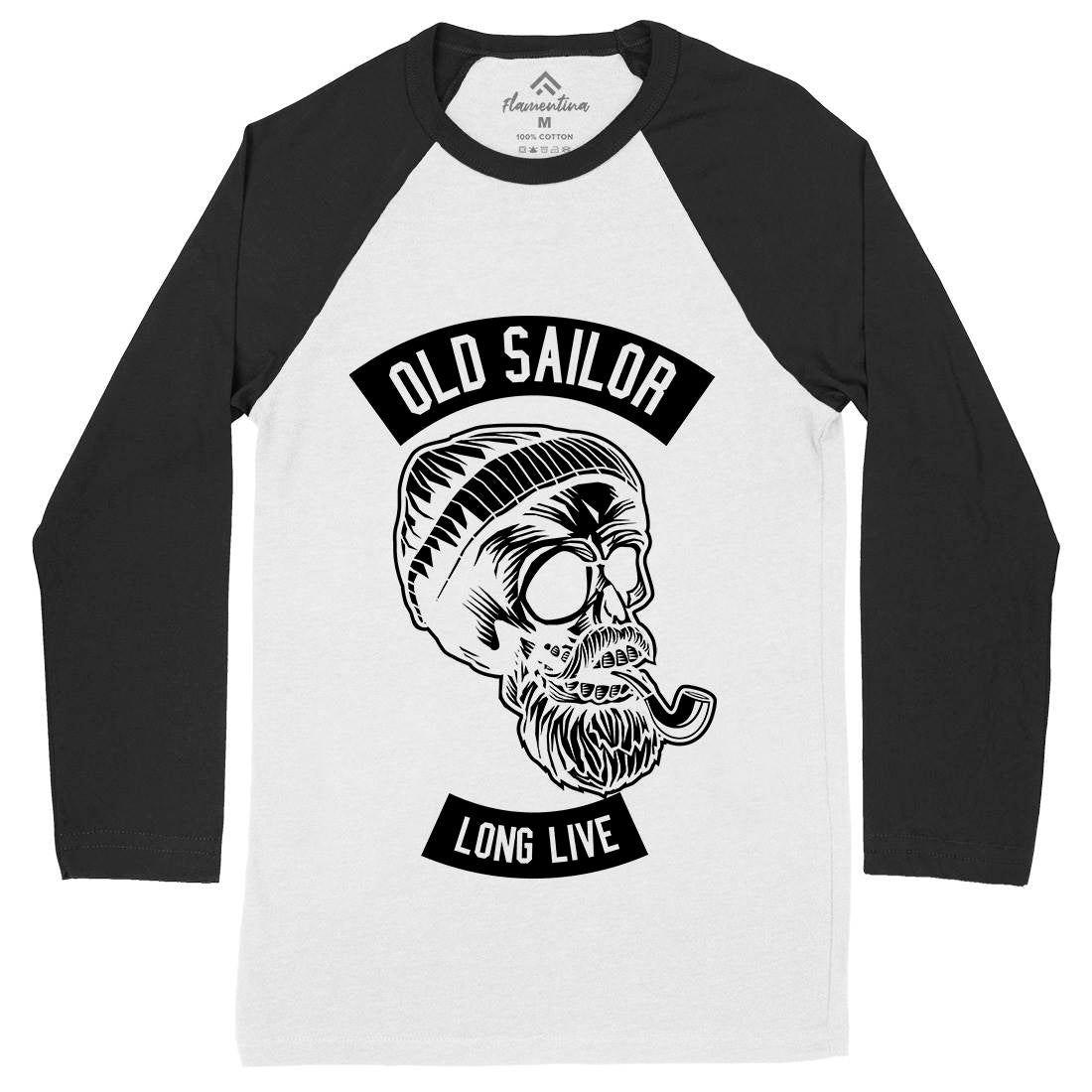 Old Sailor Mens Long Sleeve Baseball T-Shirt Navy B590