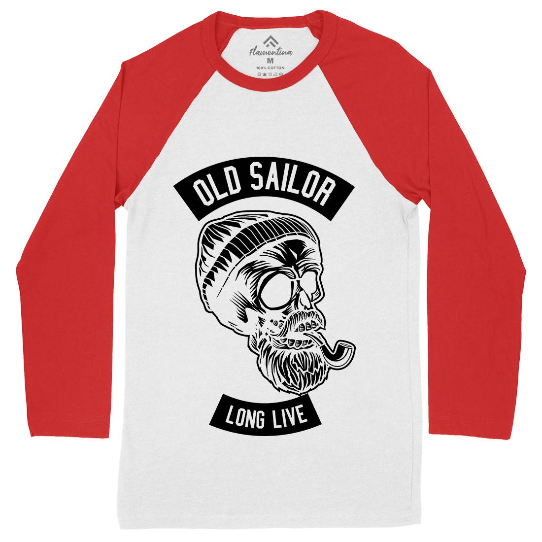 Old Sailor Mens Long Sleeve Baseball T-Shirt Navy B590