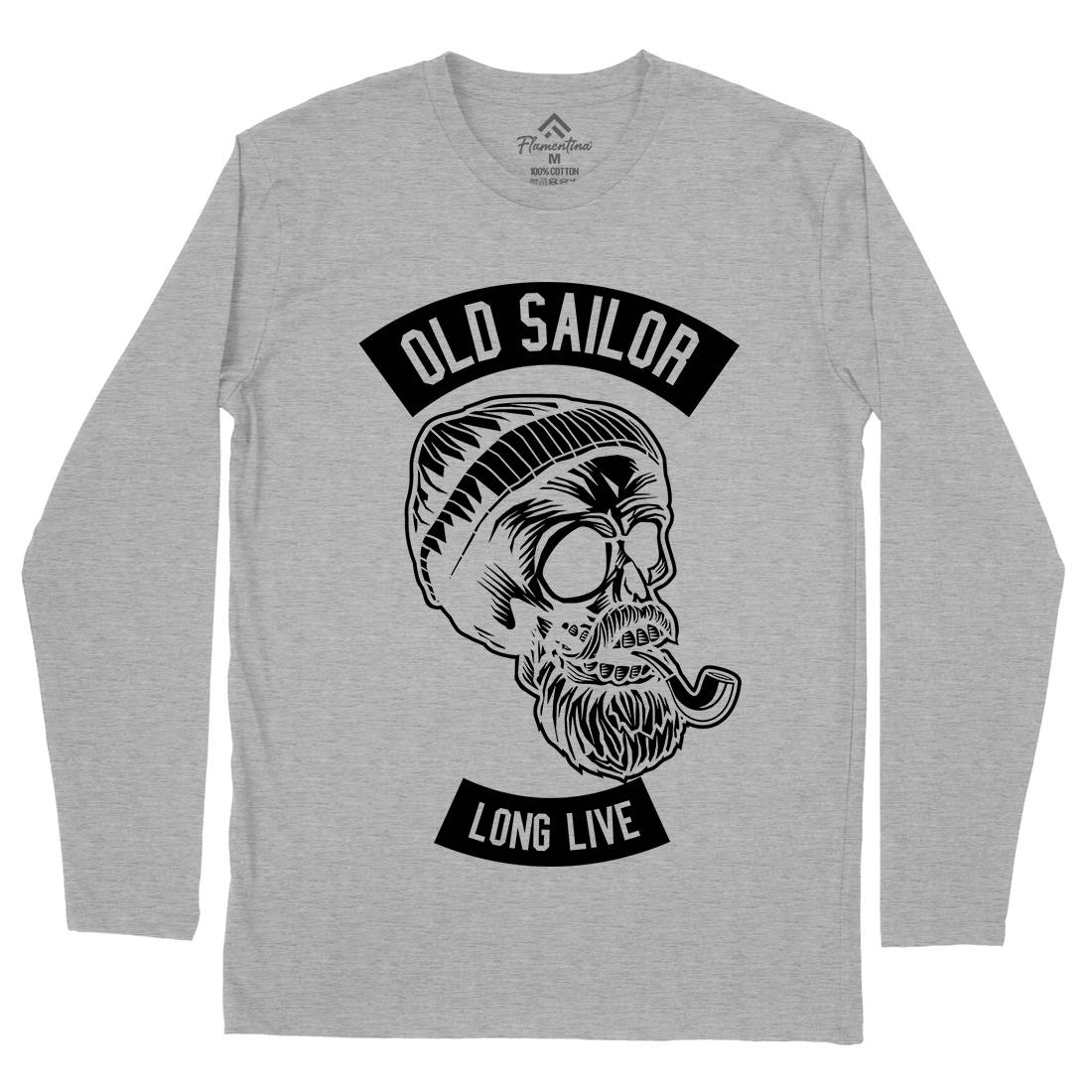 Old Sailor Mens Long Sleeve T-Shirt Navy B590