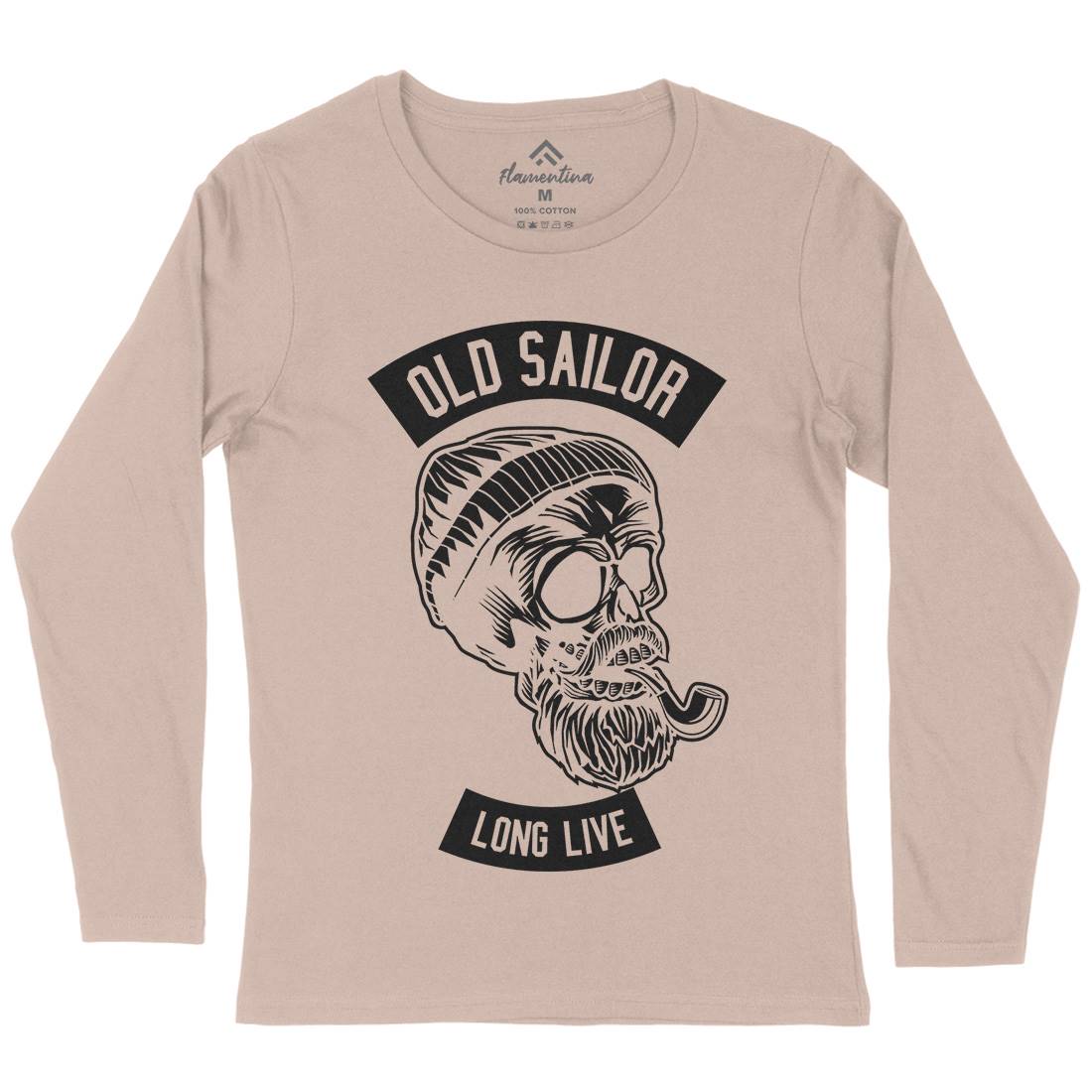 Old Sailor Womens Long Sleeve T-Shirt Navy B590