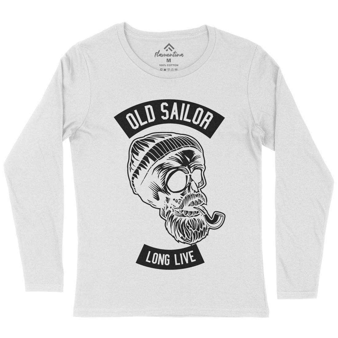 Old Sailor Womens Long Sleeve T-Shirt Navy B590
