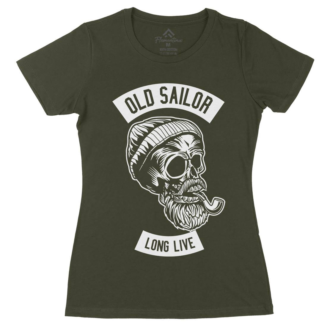 Old Sailor Womens Organic Crew Neck T-Shirt Navy B590