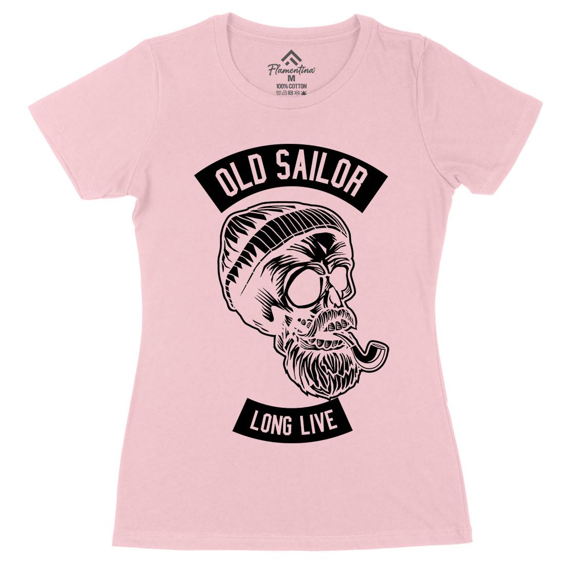 Old Sailor Womens Organic Crew Neck T-Shirt Navy B590