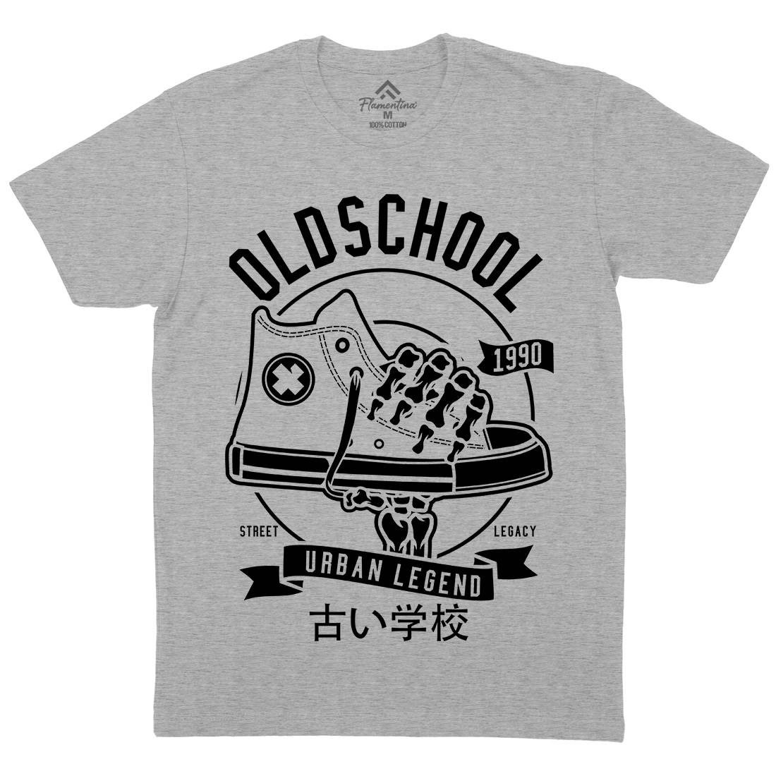 Old School Mens Organic Crew Neck T-Shirt Retro B591