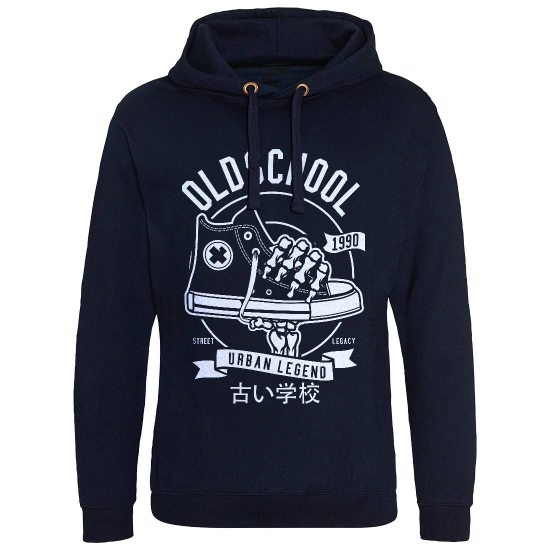 Old School Mens Hoodie Without Pocket Retro B591
