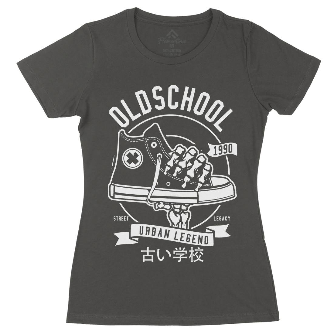 Old School Womens Organic Crew Neck T-Shirt Retro B591