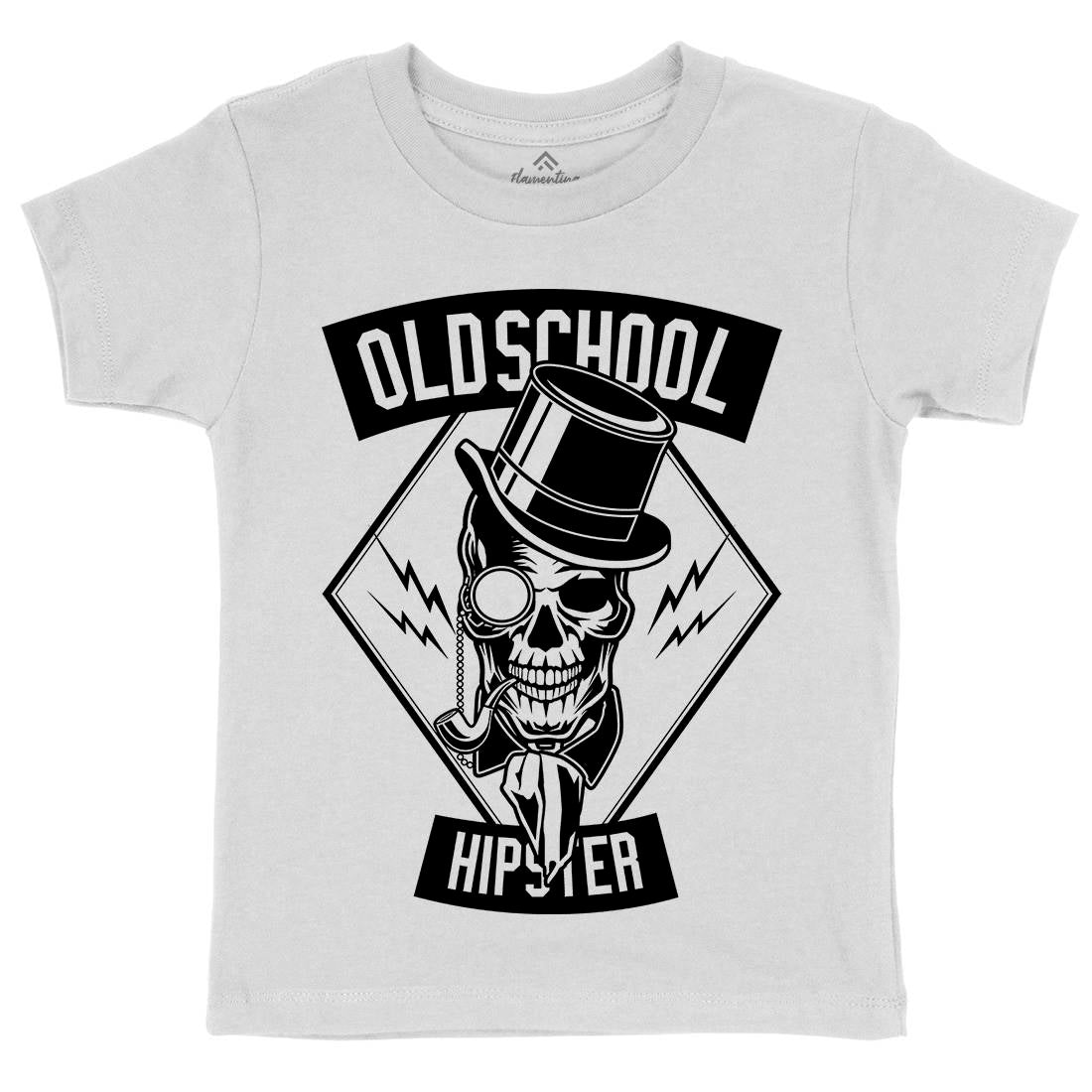 Old School Hipster Kids Organic Crew Neck T-Shirt Retro B592