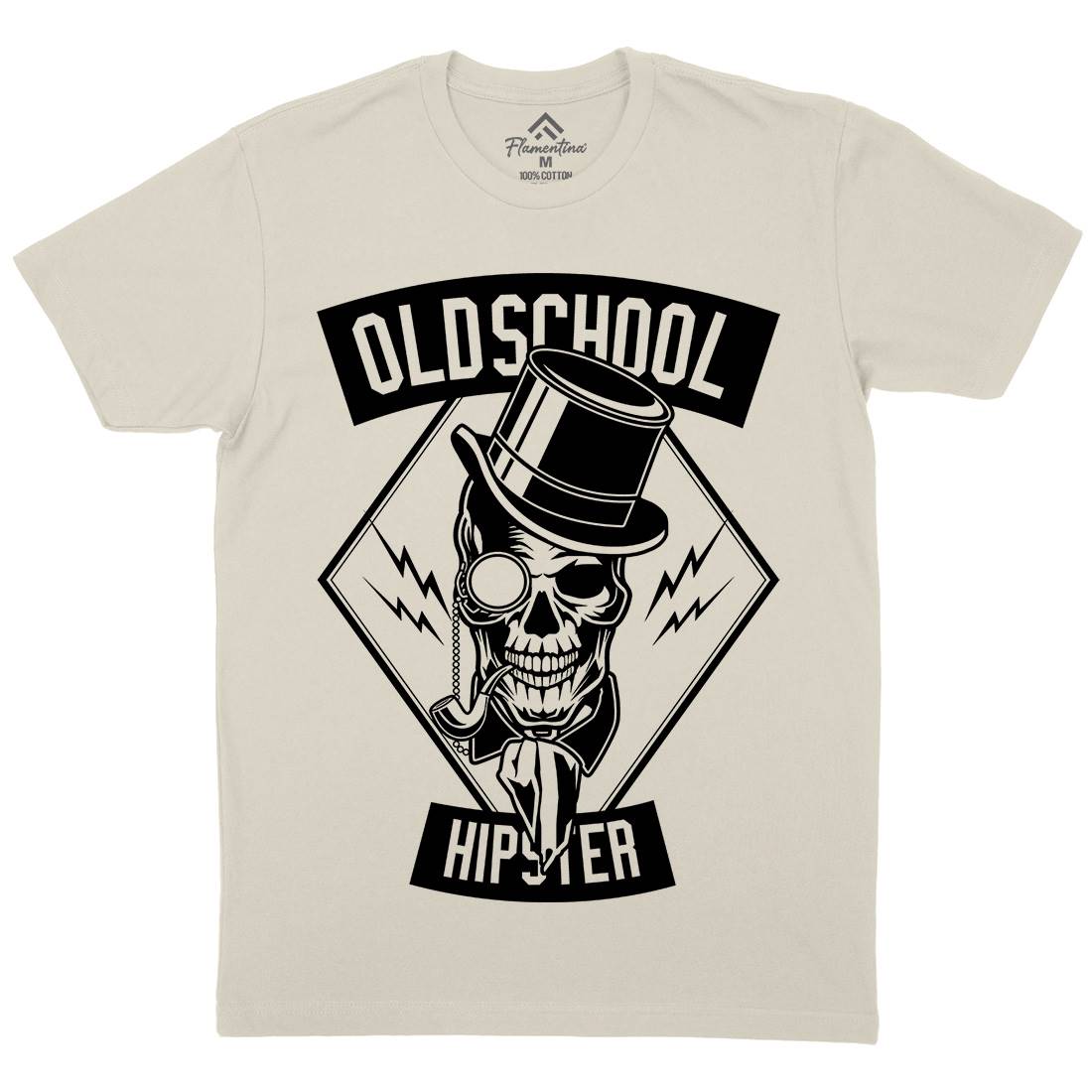 Old School Hipster Mens Organic Crew Neck T-Shirt Retro B592