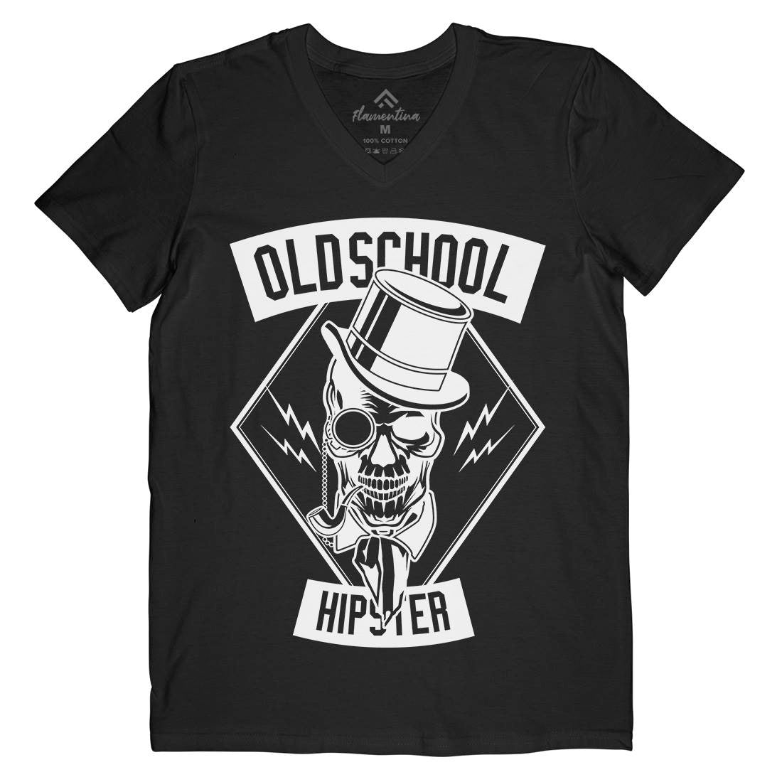 Old School Hipster Mens V-Neck T-Shirt Retro B592
