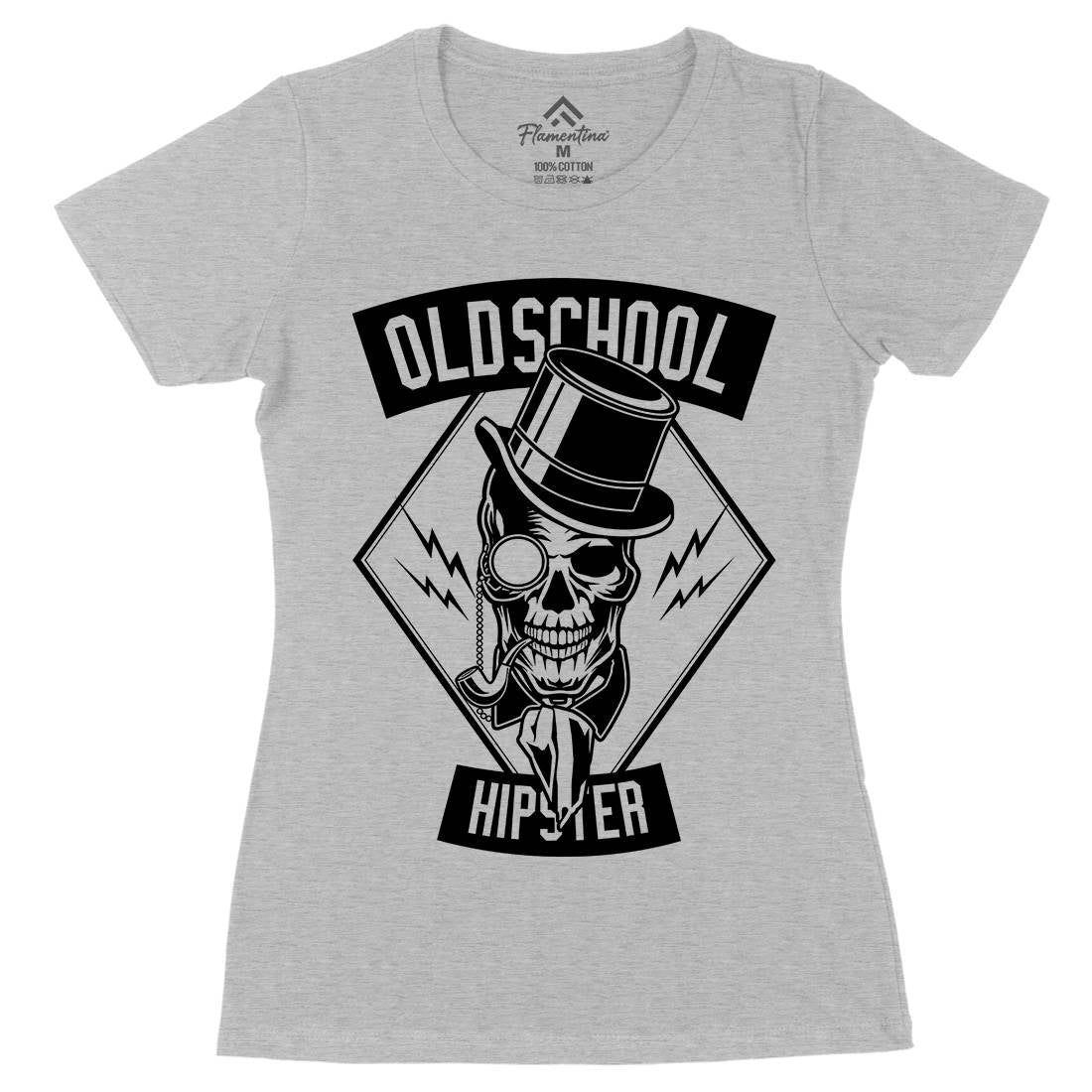 Old School Hipster Womens Organic Crew Neck T-Shirt Retro B592