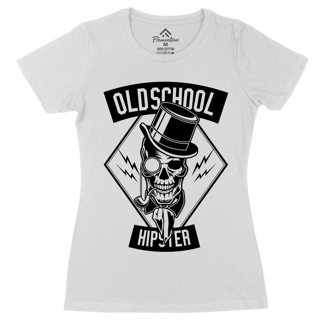 Old School Hipster Womens Organic Crew Neck T-Shirt Retro B592