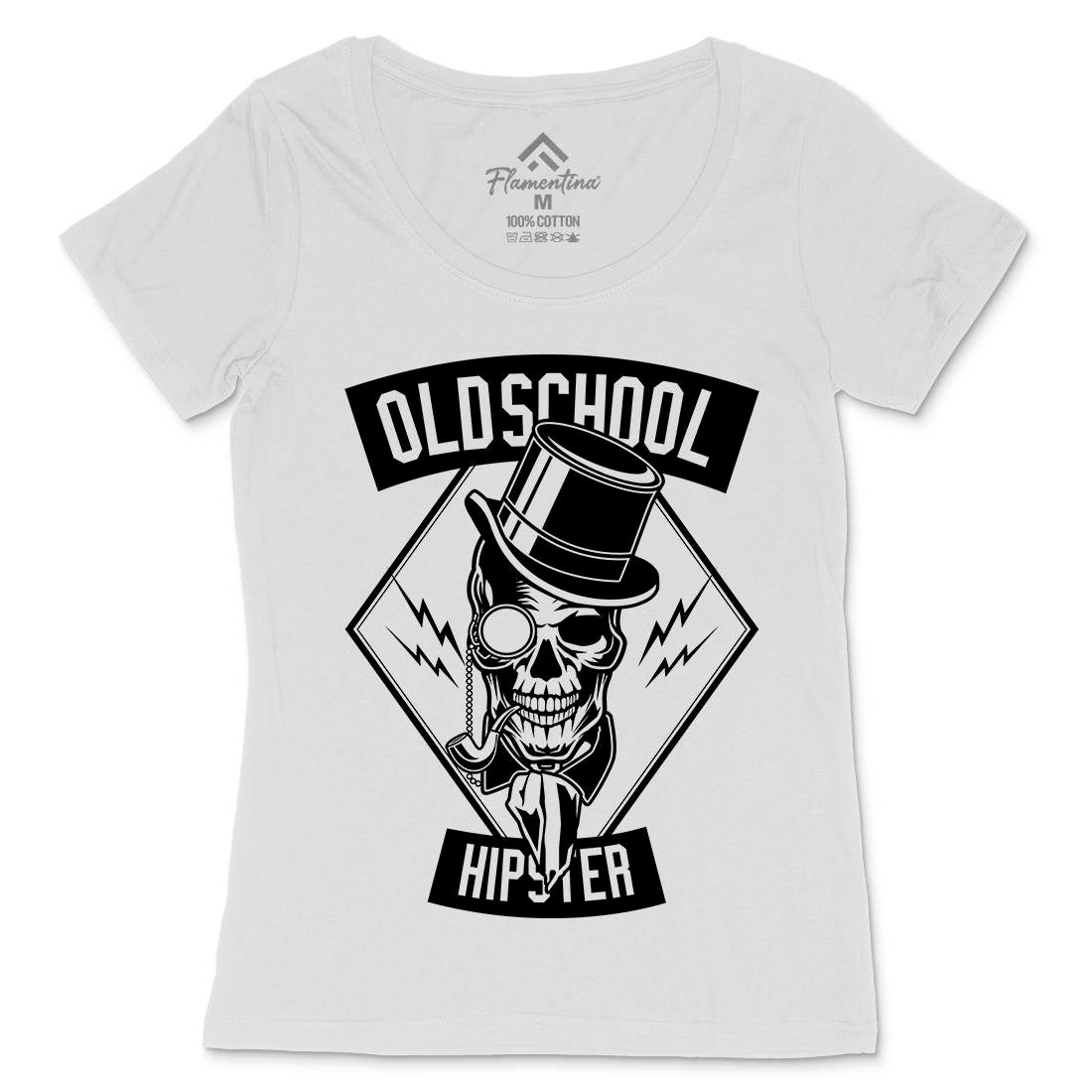 Old School Hipster Womens Scoop Neck T-Shirt Retro B592