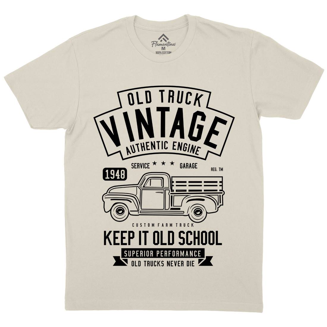 Old Truck Vintage Mens Organic Crew Neck T-Shirt Cars B593