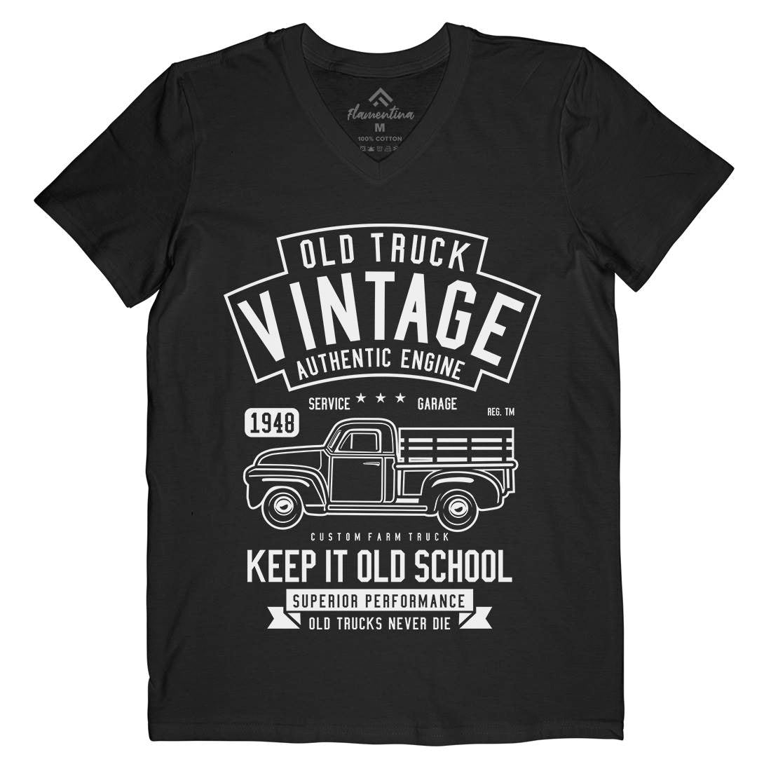 Old Truck Vintage Mens V-Neck T-Shirt Cars B593