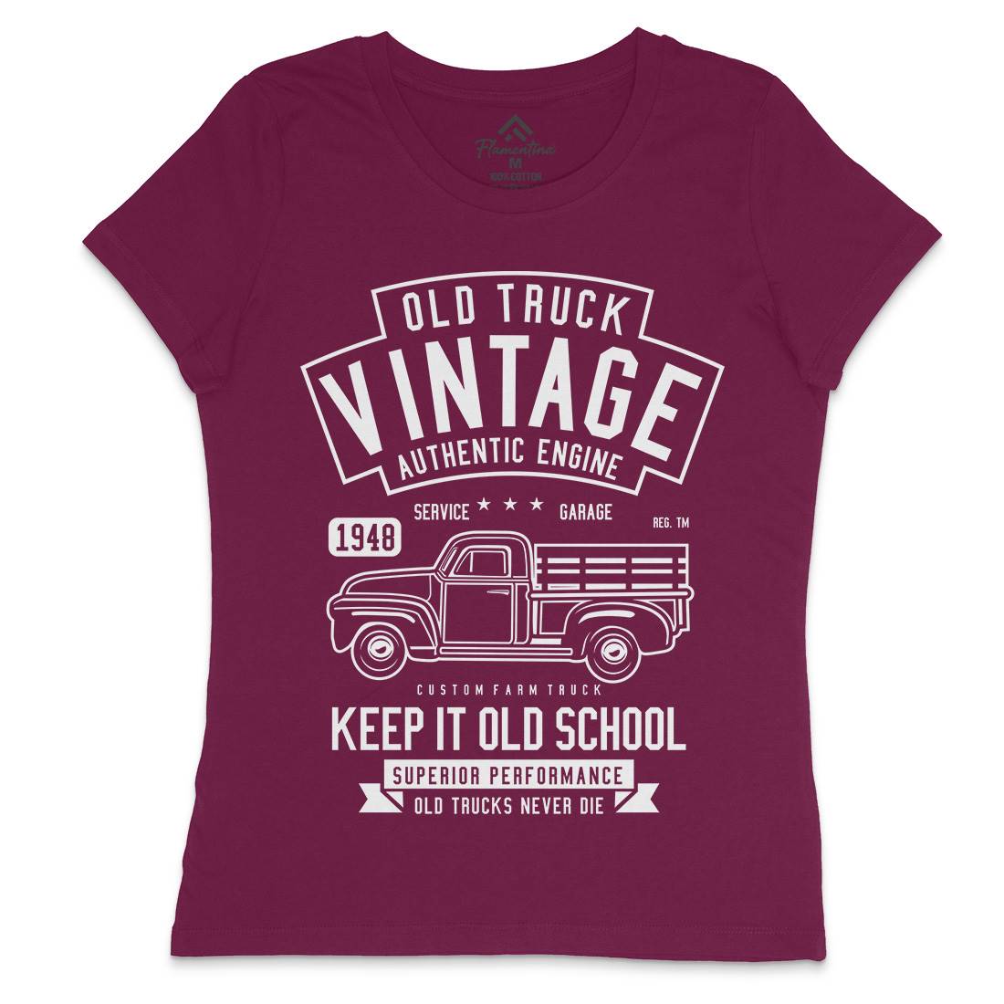 Old Truck Vintage Womens Crew Neck T-Shirt Cars B593