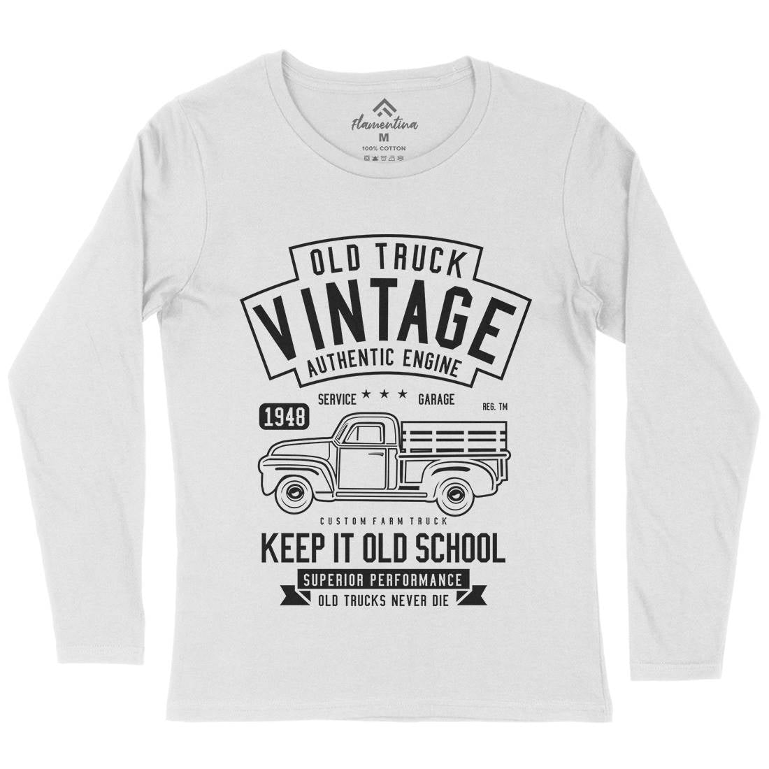 Old Truck Vintage Womens Long Sleeve T-Shirt Cars B593