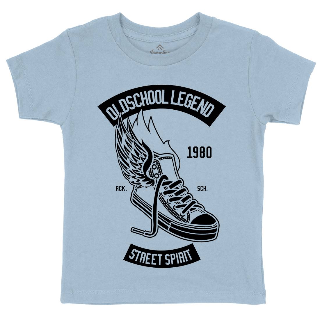 Oldschool Legend Kids Organic Crew Neck T-Shirt Retro B594