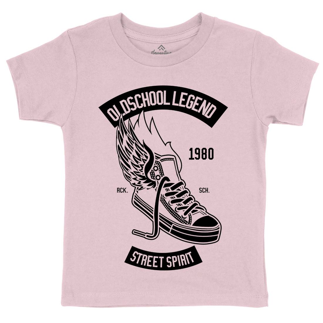 Oldschool Legend Kids Organic Crew Neck T-Shirt Retro B594