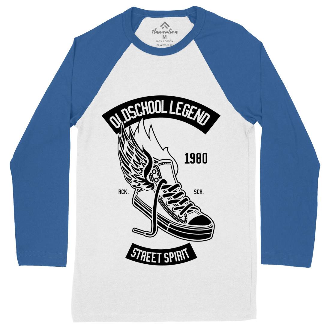 Oldschool Legend Mens Long Sleeve Baseball T-Shirt Retro B594