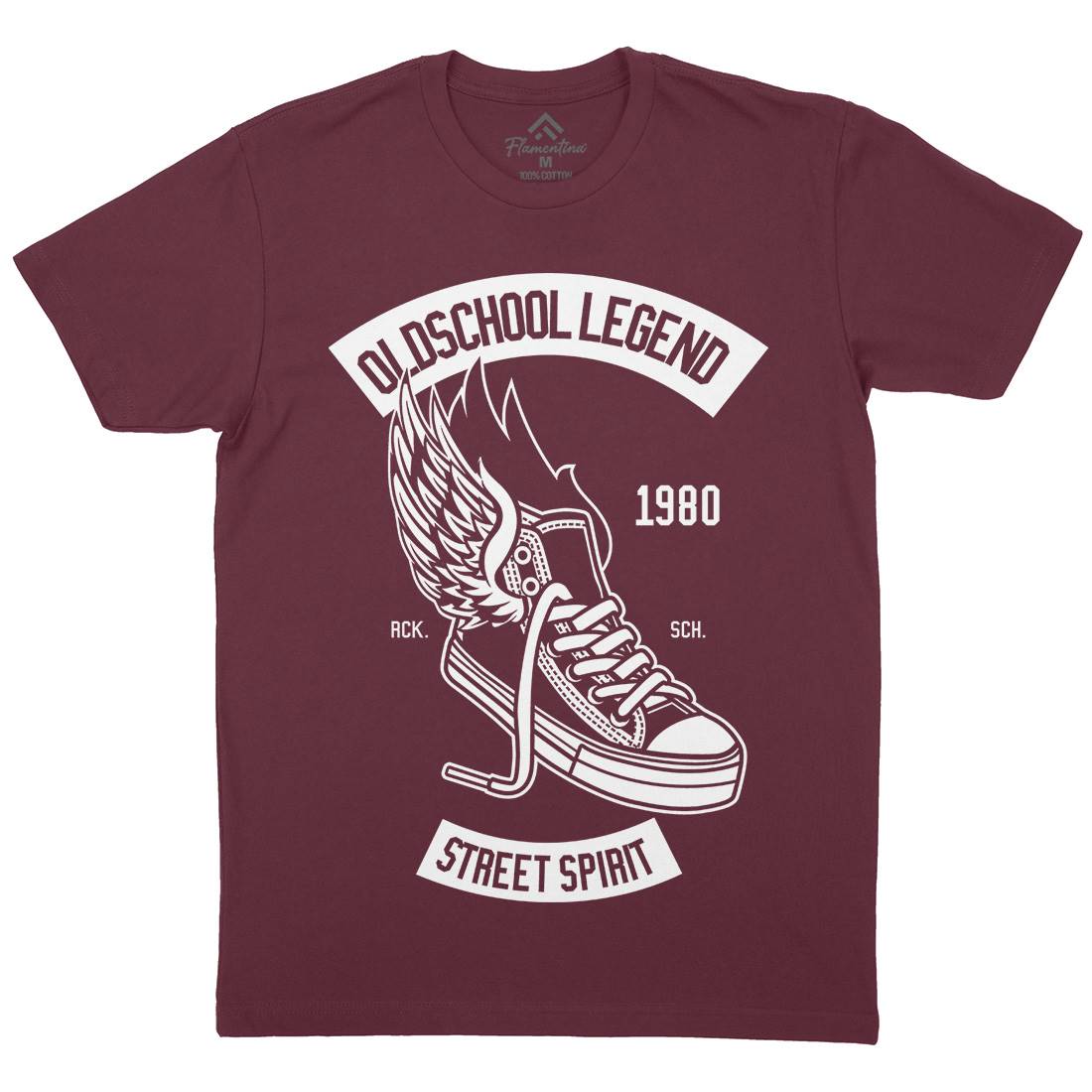 Oldschool Legend Mens Organic Crew Neck T-Shirt Retro B594