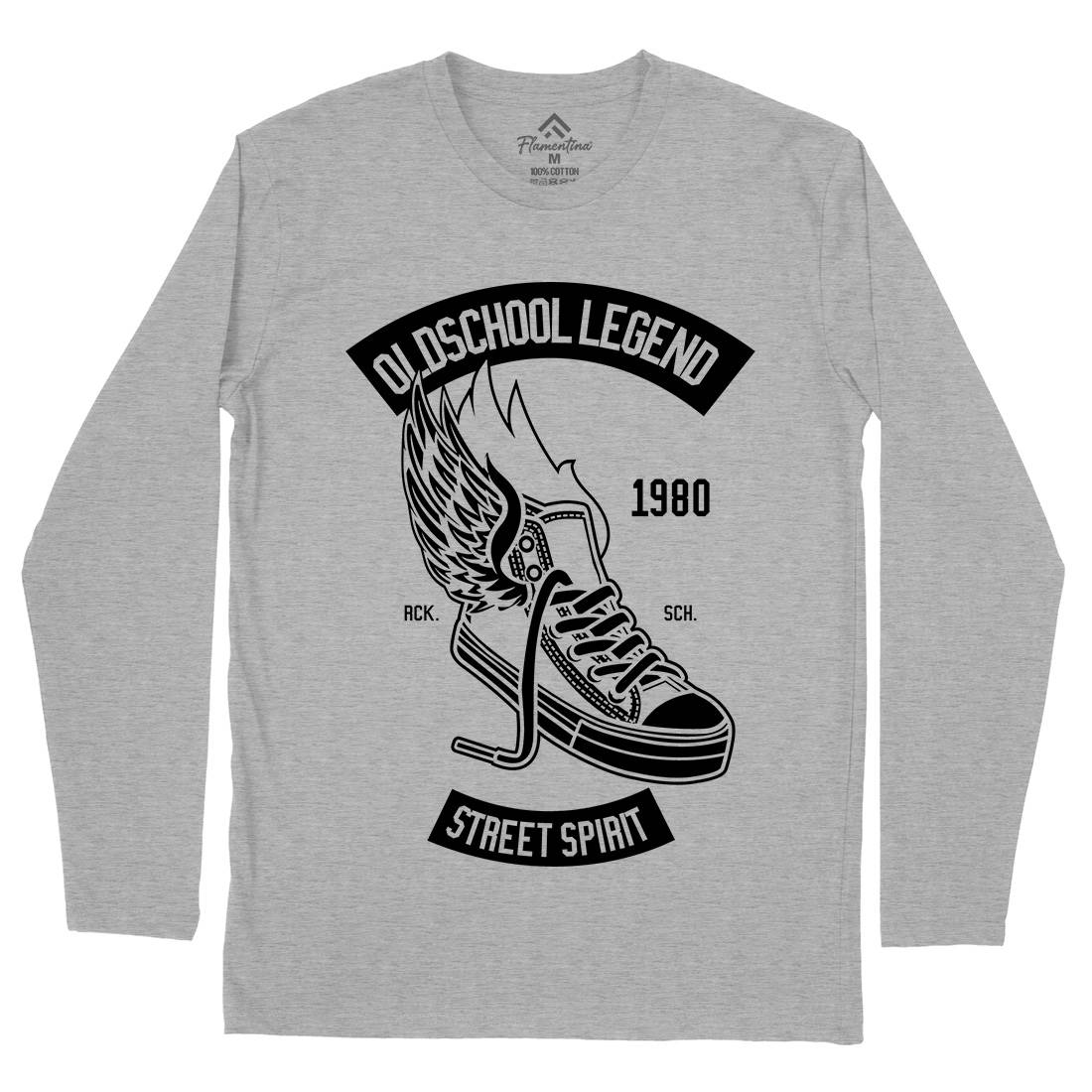 Oldschool Legend Mens Long Sleeve T-Shirt Retro B594