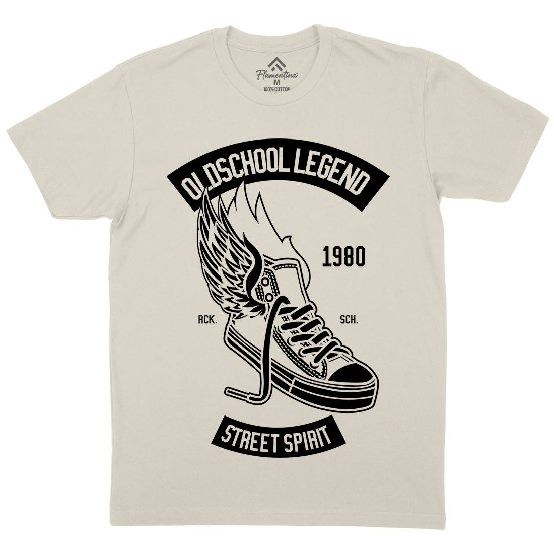 Oldschool Legend Mens Organic Crew Neck T-Shirt Retro B594