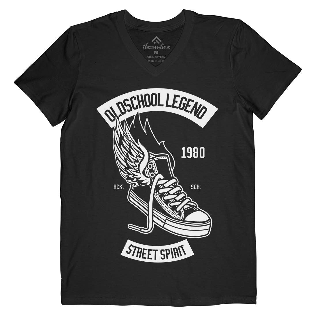 Oldschool Legend Mens V-Neck T-Shirt Retro B594