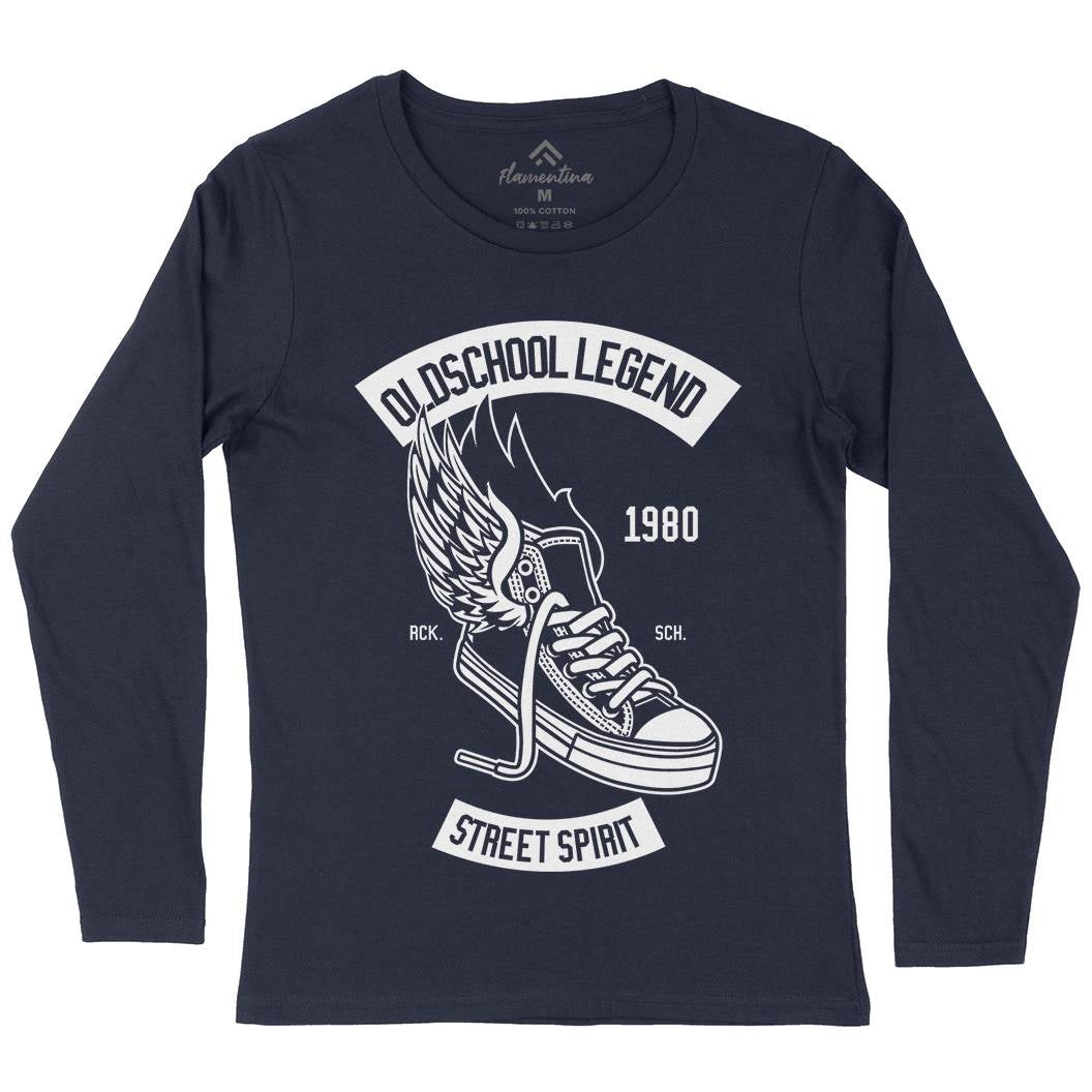 Oldschool Legend Womens Long Sleeve T-Shirt Retro B594