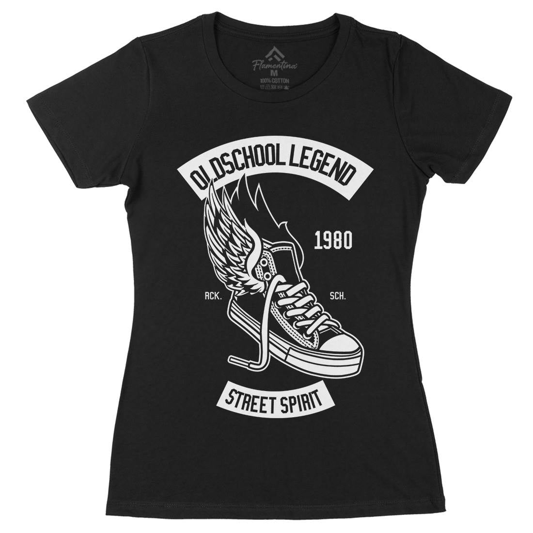 Oldschool Legend Womens Organic Crew Neck T-Shirt Retro B594