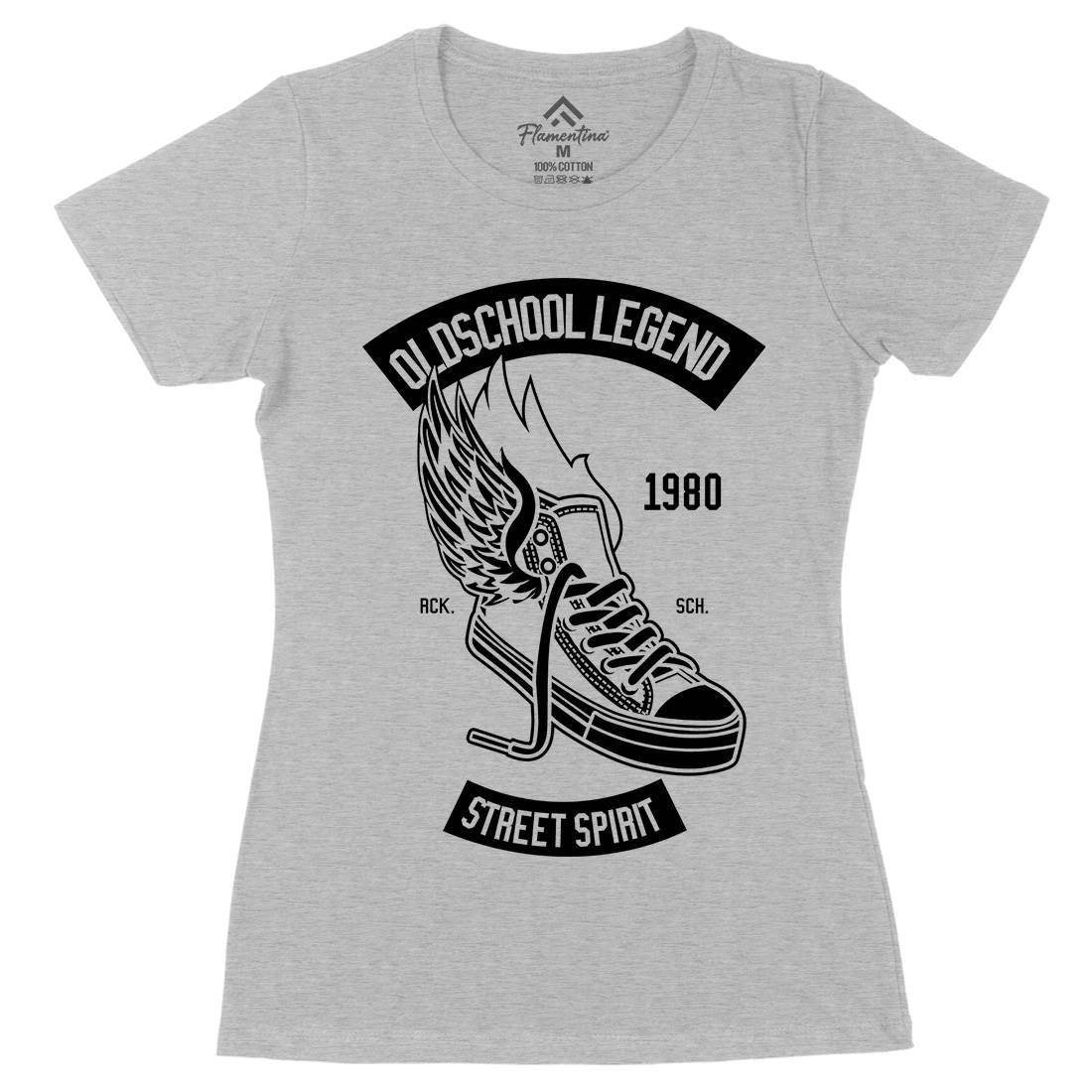 Oldschool Legend Womens Organic Crew Neck T-Shirt Retro B594